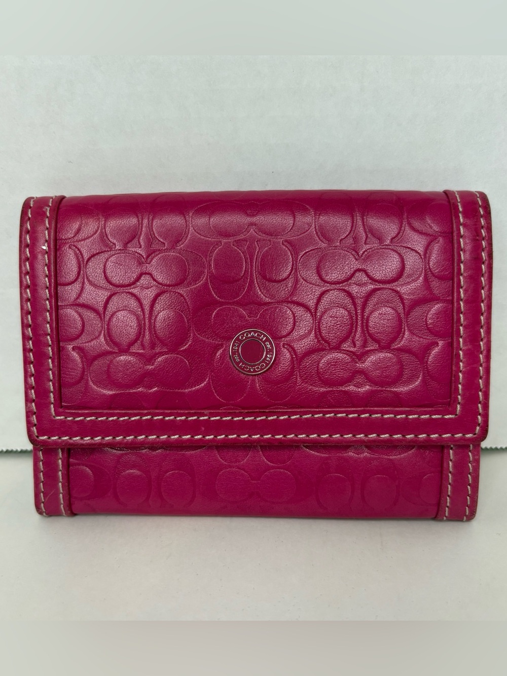 Coach Embossed Signature Leather Wallet